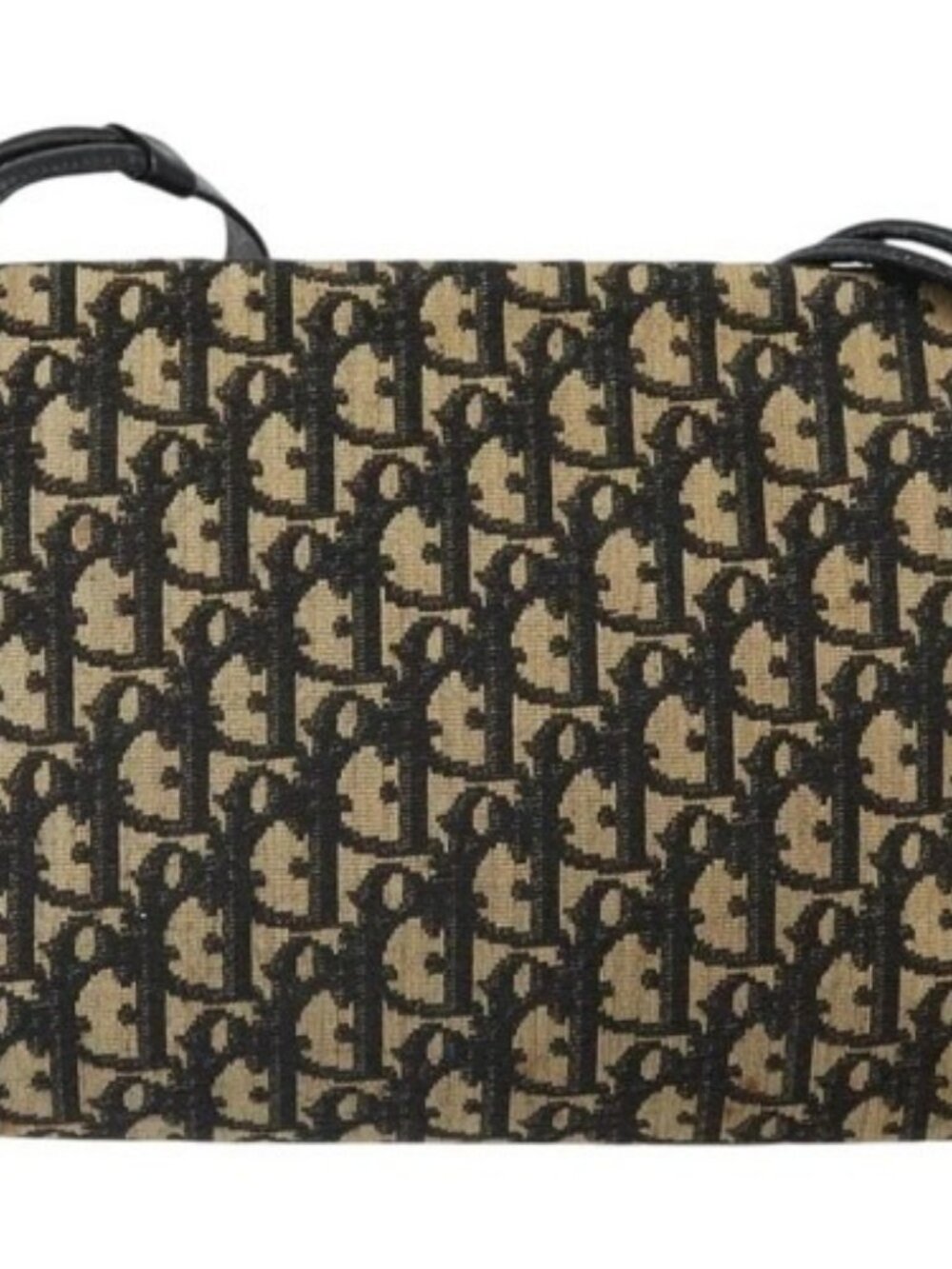 Christian Dior Trotter Canvas Shoulder Bag Navy Gold Auth 168551 - Picture 3 of 16